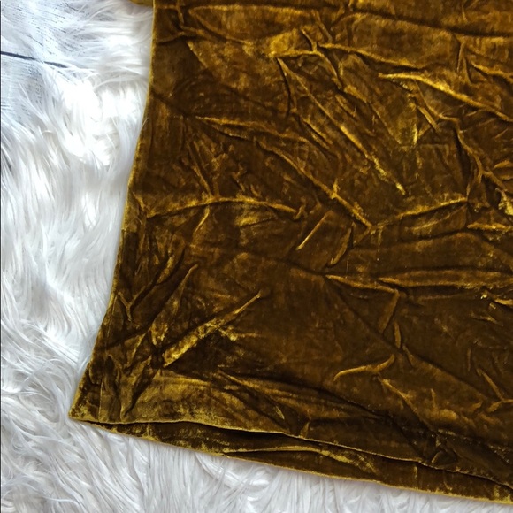 Sandro Paris Alberta Velvet Ocre Gold Blouse - Picture 7 of 12